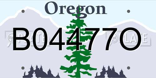 B04477O Oregon License Plate