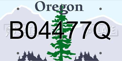 B04477Q Oregon License Plate