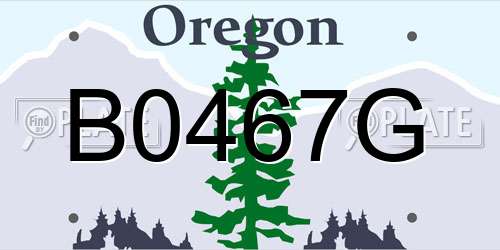 B0467G Oregon License Plate