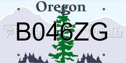 B046ZG Oregon License Plate