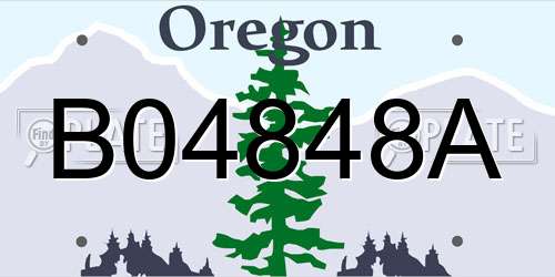 B04848A Oregon License Plate