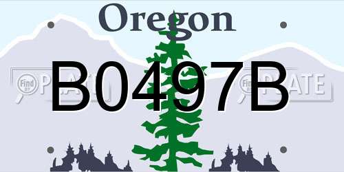 B0497B Oregon License Plate