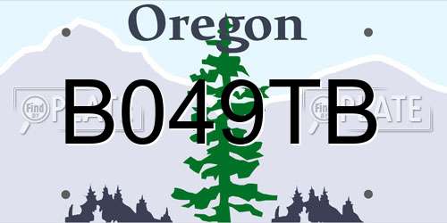 B049TB Oregon License Plate