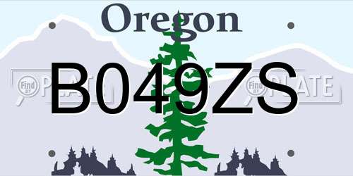 B049ZS Oregon License Plate