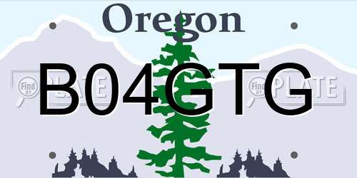 B04GTG Oregon License Plate