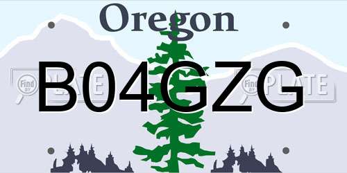 B04GZG Oregon License Plate