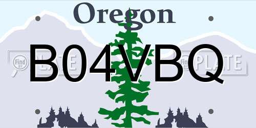 B04VBQ Oregon License Plate