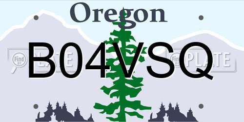 B04VSQ Oregon License Plate