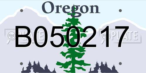 B050217 Oregon License Plate