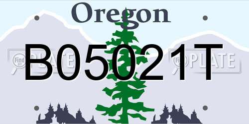 B05021T Oregon License Plate