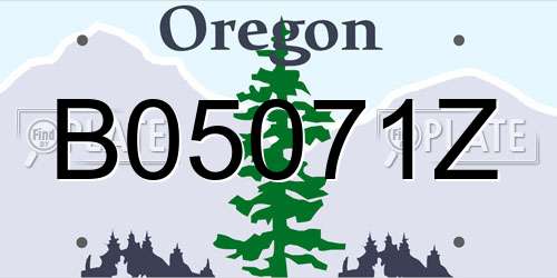 B05071Z Oregon License Plate