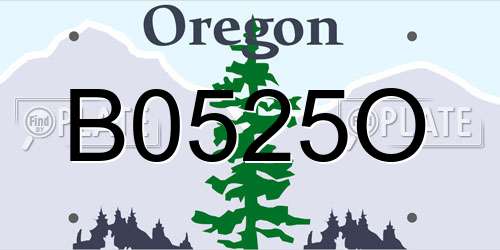 B0525O Oregon License Plate