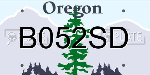 B052SD Oregon License Plate