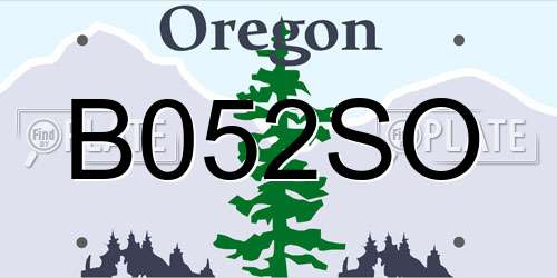 B052SO Oregon License Plate