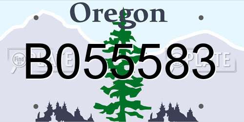 B055583 Oregon License Plate