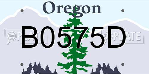 B0575D Oregon License Plate