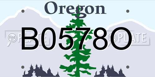 B0578O Oregon License Plate
