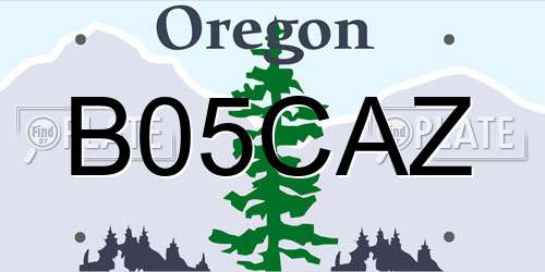 B05CAZ Oregon License Plate