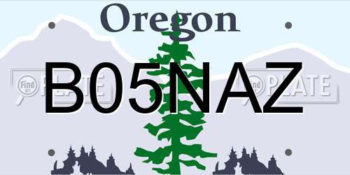B05NAZ Oregon License Plate