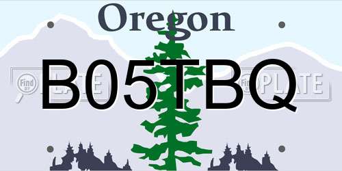 B05TBQ Oregon License Plate