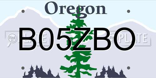 B05ZBO Oregon License Plate
