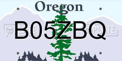 B05ZBQ Oregon License Plate