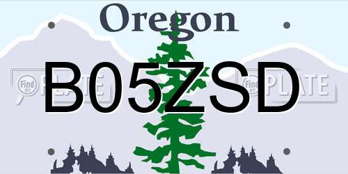 B05ZSD Oregon License Plate