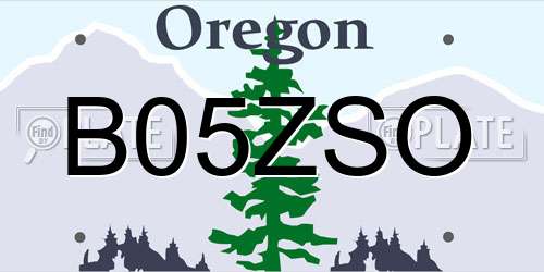 B05ZSO Oregon License Plate