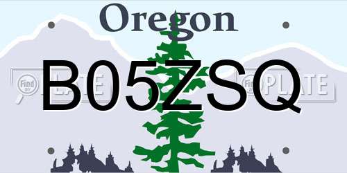 B05ZSQ Oregon License Plate