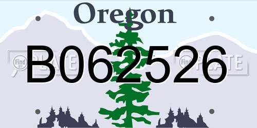 B062526 Oregon License Plate