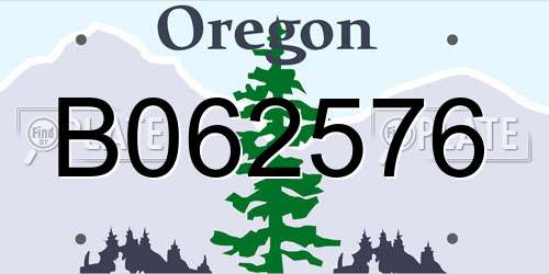 B062576 Oregon License Plate