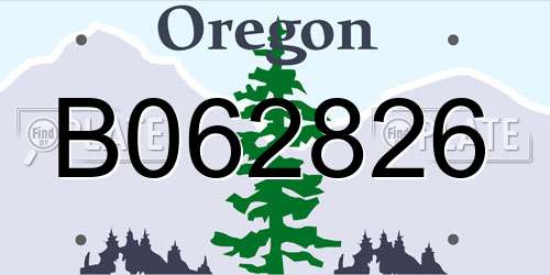 B062826 Oregon License Plate