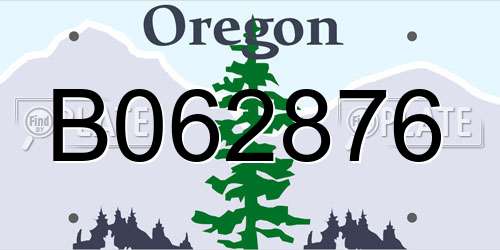 B062876 Oregon License Plate
