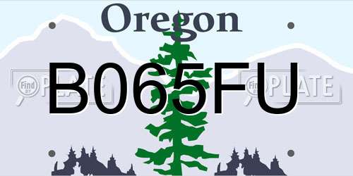 B065FU Oregon License Plate