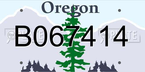 B067414 Oregon License Plate