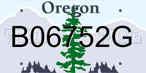B06752G Oregon License Plate