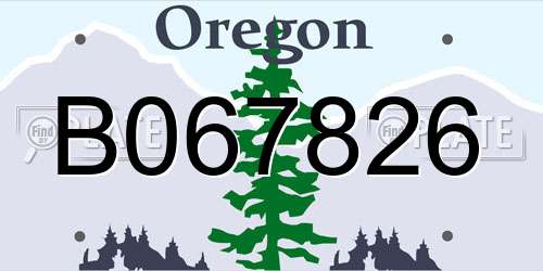 B067826 Oregon License Plate