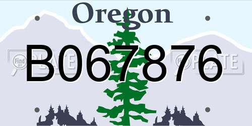 B067876 Oregon License Plate