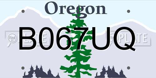 B067UQ Oregon License Plate