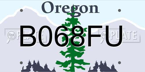 B068FU Oregon License Plate