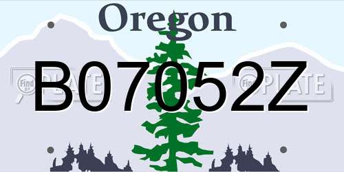 B07052Z Oregon License Plate