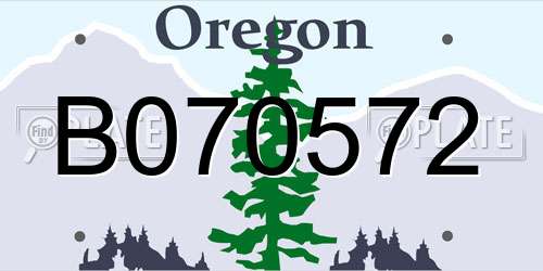 B070572 Oregon License Plate