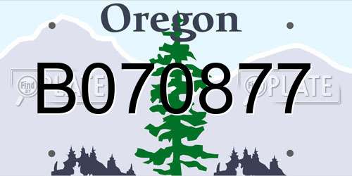 B070877 Oregon License Plate