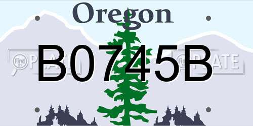 B0745B Oregon License Plate