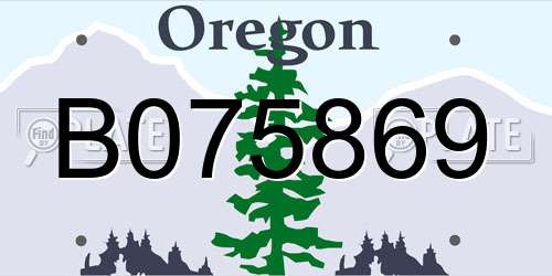 B075869 Oregon License Plate