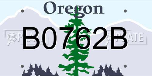 B0762B Oregon License Plate