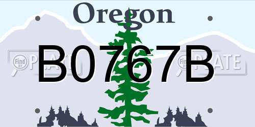 B0767B Oregon License Plate
