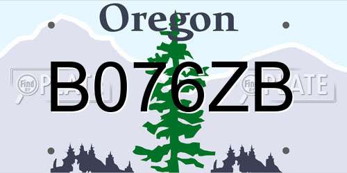 B076ZB Oregon License Plate