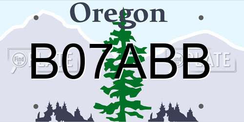 B07ABB Oregon License Plate
