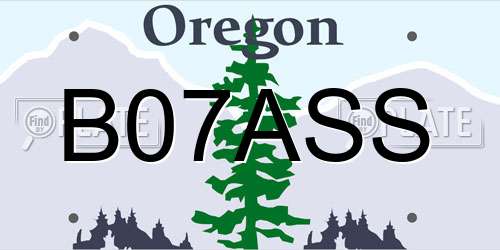 B07ASS Oregon License Plate